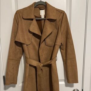 H&M Tan Suede Trench Jacket